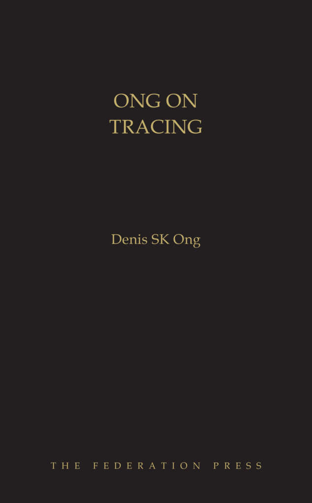 Book cover for Ong on Tracing by Denis SK Ong. Gold text on black background.