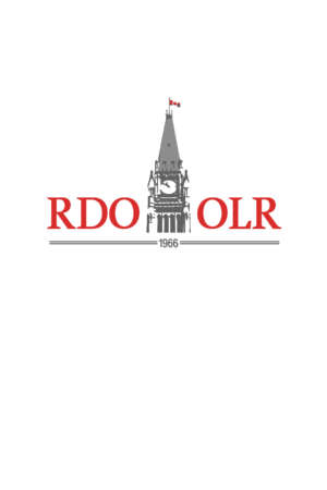 Logo for the Ottawa Law Review/La Revue de droit d’Ottawa. It shows a stylized version of the Parliament building, with the letters RDO on the left and OLR on the right, and the year 1966 below.